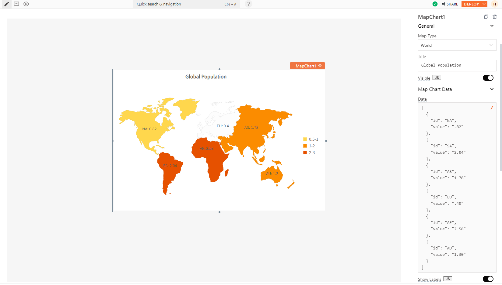 Display Map Chart